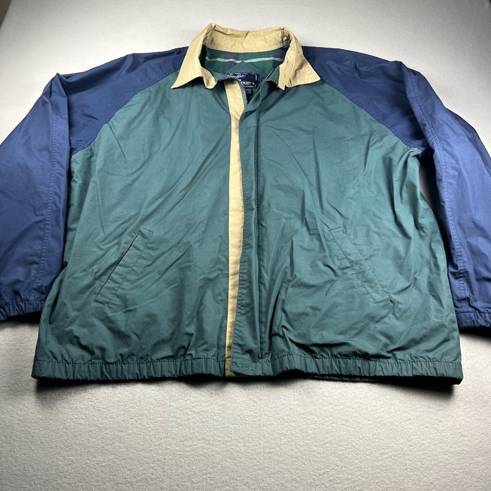 Vintage English Squire Mens 2XL Tall Harrington Jacket Colorblock Plaid line Y2K